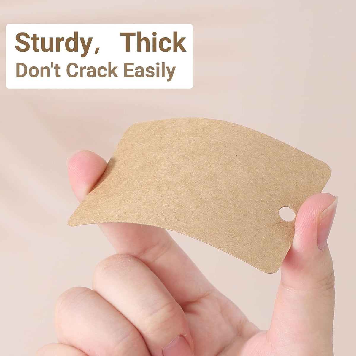 Gift Tags with String Attached, 100 Pcs 1.9"x3.1" Brown Sale Price Tag, Rectangular Blank Kraft Paper Bags Marking