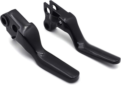 HTTMT- Black Smooth Shorty Wide Blade Brake Levers Compatible with 96-03 XL 96-Later Dyna 96-14 Softail 45075-07, 45459-07 [P/N: MT241-020ST-BK]
