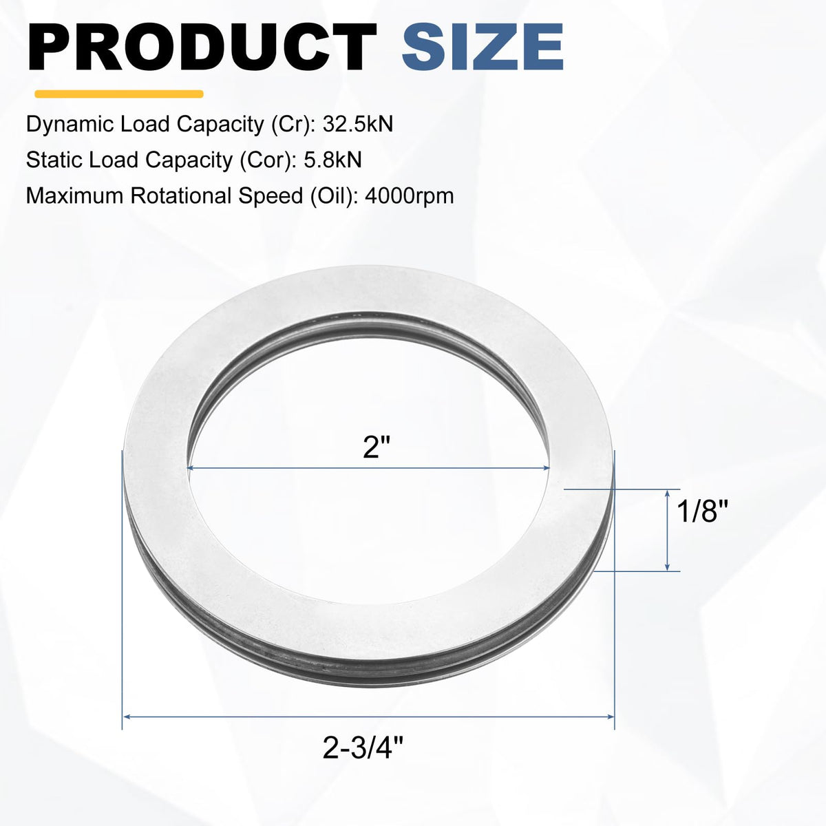 uxcell 2 Sets NTA3244 Thrust Needle Roller Bearings with Washers, ID 2"