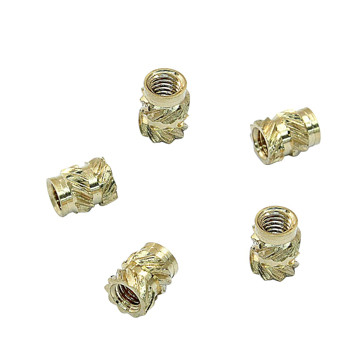 100 Pcs M3x5.7x4.6 Threaded Inserts, Brass Knurled Nuts
