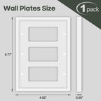 Dyekou 3 Rocker Light Switch Cover Plate, White Classic Decorative