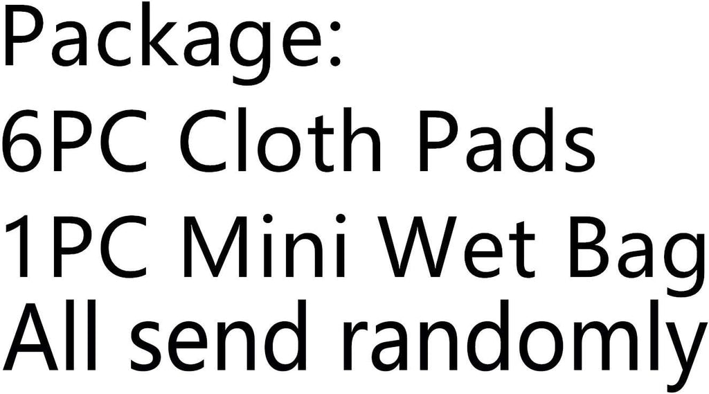 7pcs/Set Reusable Menstrual Pads Including 1pc Mini Wet Bag +6pcs Bamboo Charcoal Cloth Menstrual Incontinence