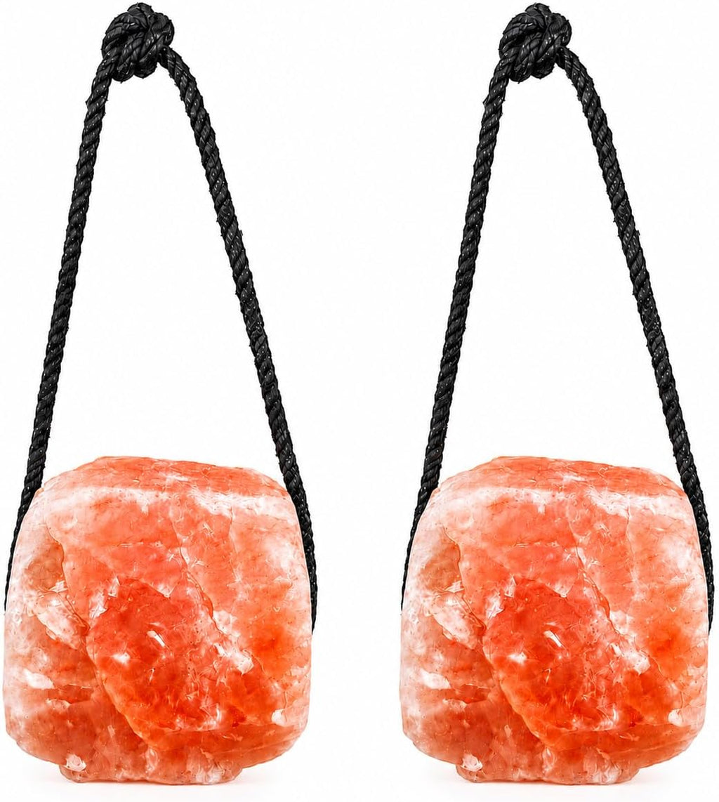 Himalayan Salt Lick on Rope 3 lb Each (Pack of 2) for Horses & Livestock – Natural Pink Mineral Salt Block - Salt