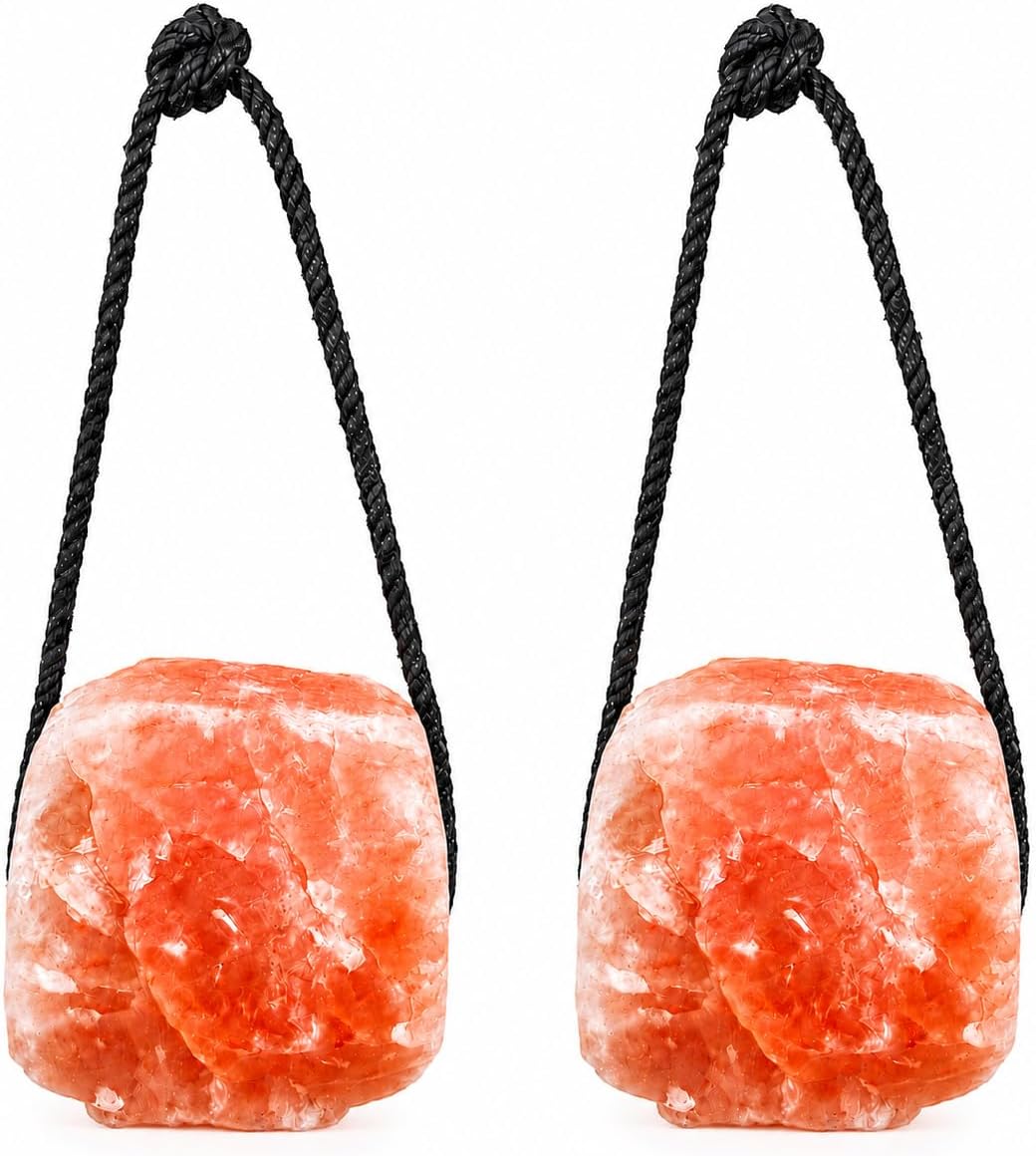 Himalayan Salt Lick on Rope 3 lb Each (Pack of 2) for Horses & Livestock – Natural Pink Mineral Salt Block - Salt