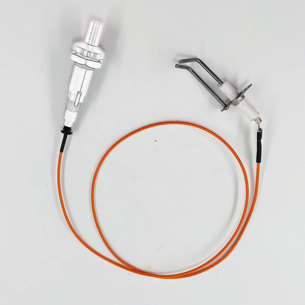 MENSI 2 Packs Flame Sensor Igniter Sensing Rod Fit Replacement of 232258 2-Prong Electrode Assembly, Furnace, Fire Pit Spark with 31.5" High Temperature Cable Wire