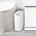Automatic Small Bathroom Trash Can with Lid, 2.6 Gallon, White