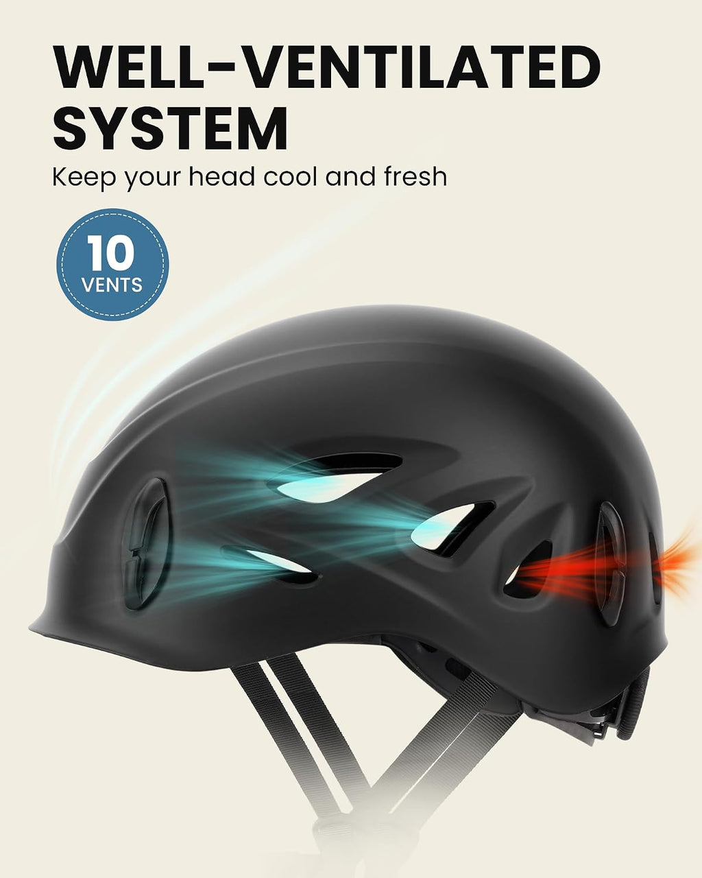 Rock Climbing Helmet for Adults, Ideal for Mountaineering, Arborist Work, Hiking and Caving, Adjustable Design