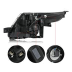Pair Black Headlights Compatible With 2011-2015 Ford Explorer