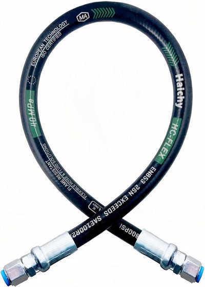 Haichy 26711-08-08-18 Hydraulic Hose Swivel Assembly 1/2" Hydraulic Hose with Female JIC X Female JIC, 18" Long, 3988 PSI