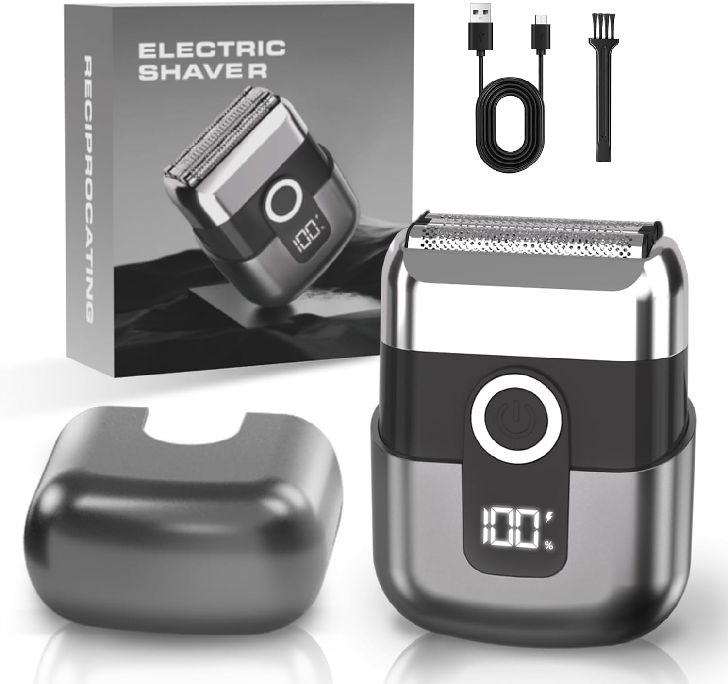 Foil Shavers for Men, Mini Electric Razor for Face | 3 Floating Blades; LED Display; IPX7 Waterproof; Wet Dry Use;
