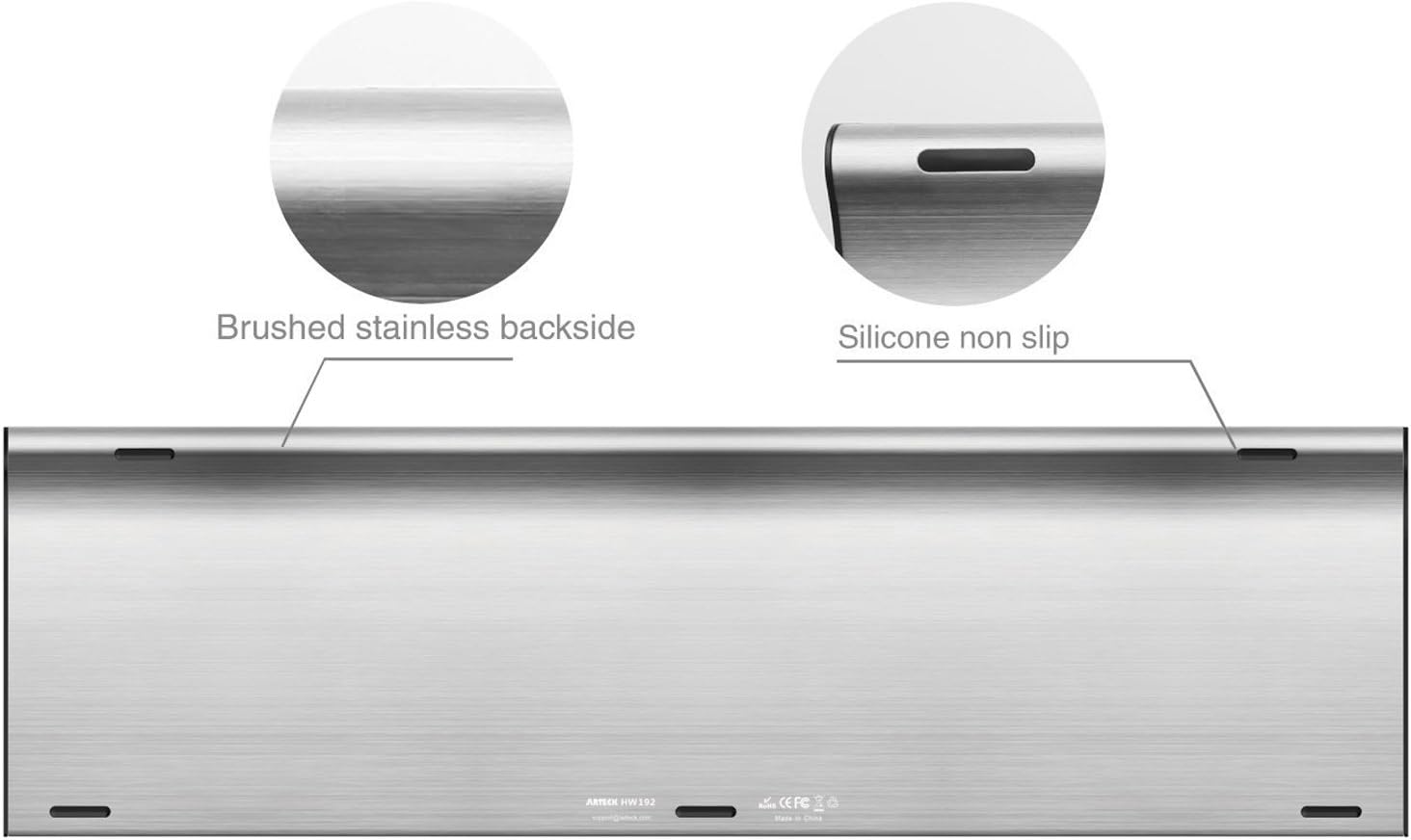 2.4G Wireless Keyboard and Mouse Combo Stainless Steel Ultra Slim Full Size Keyboard and Ergonomic Mice for Computer