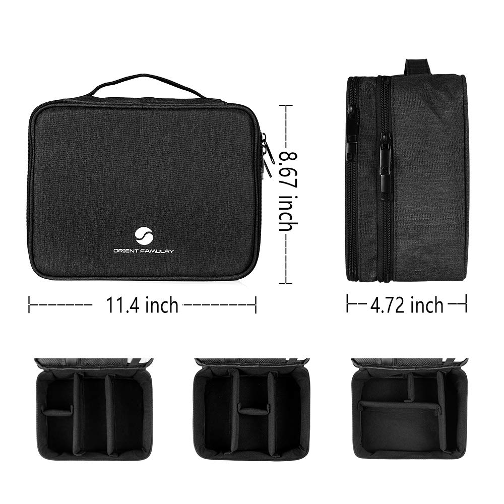Travel Electronics Organizer, Waterproof Cable Organizer Bag for Electronic Accessories Double Layer Large Shockproof