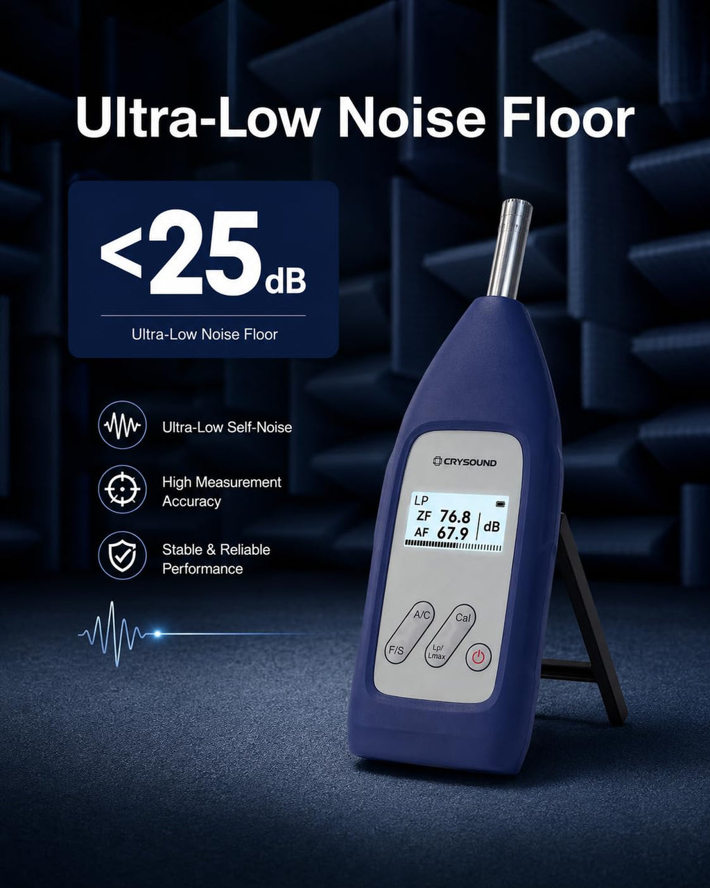 CRY2831 IEC 61672-1:2013 Sound Level Meter Class 2, Calibration Certificate