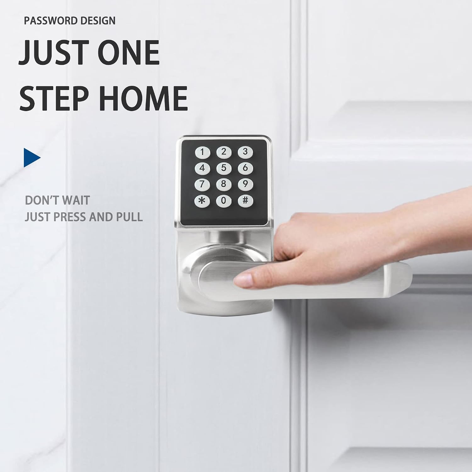 Keyless Entry Door Lock with Handle - Keypad Door Lock with Handle for Front Door, Digital Code Lock with Fob Card