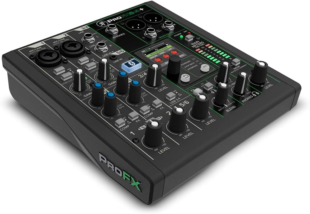 ProFX6v3+ 6-Channel Professional Analog Mixer with USB, Onyx Mic Preamps, GigFX Effects Engine, and Bluetooth | Onyx
