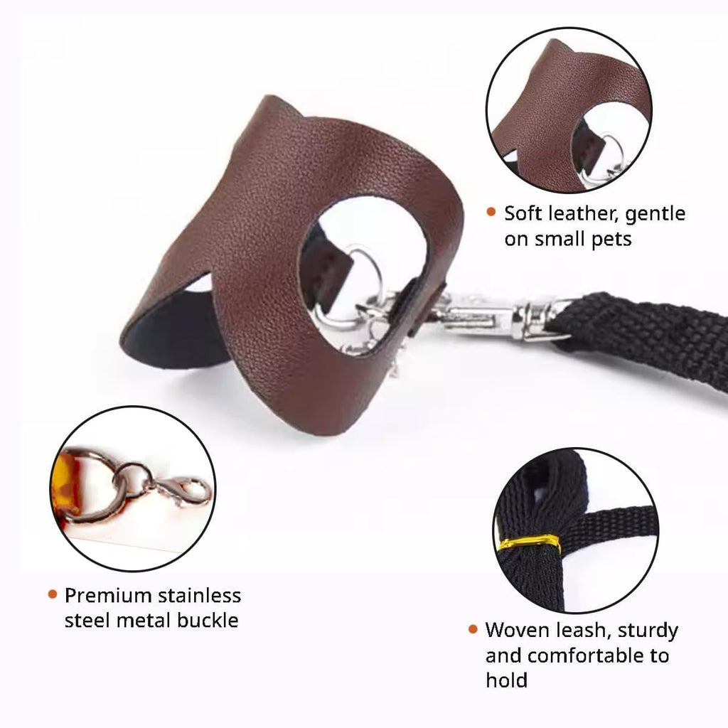 Sugar Glider Harness and Leash Set, Adjustable 3Pcs Vest, Brown