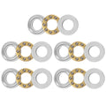 uxcell F5-10M Thrust Ball Bearing 5mm x 10mm x 4mm Brass with Washers ABEC3 5pcs