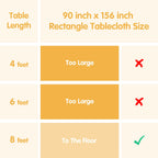4 Pack Ivory Tablecloths 90x156 Inch for 8ft Rectangle Tables