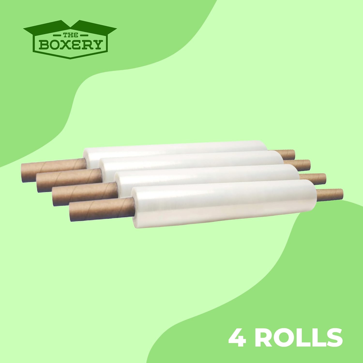 20" x 1000' -4 Rolls (4000ft Total) Cast Stretch Wrap with Handles – 80 Gauge Clear Film – Extended Core Hand Wrap