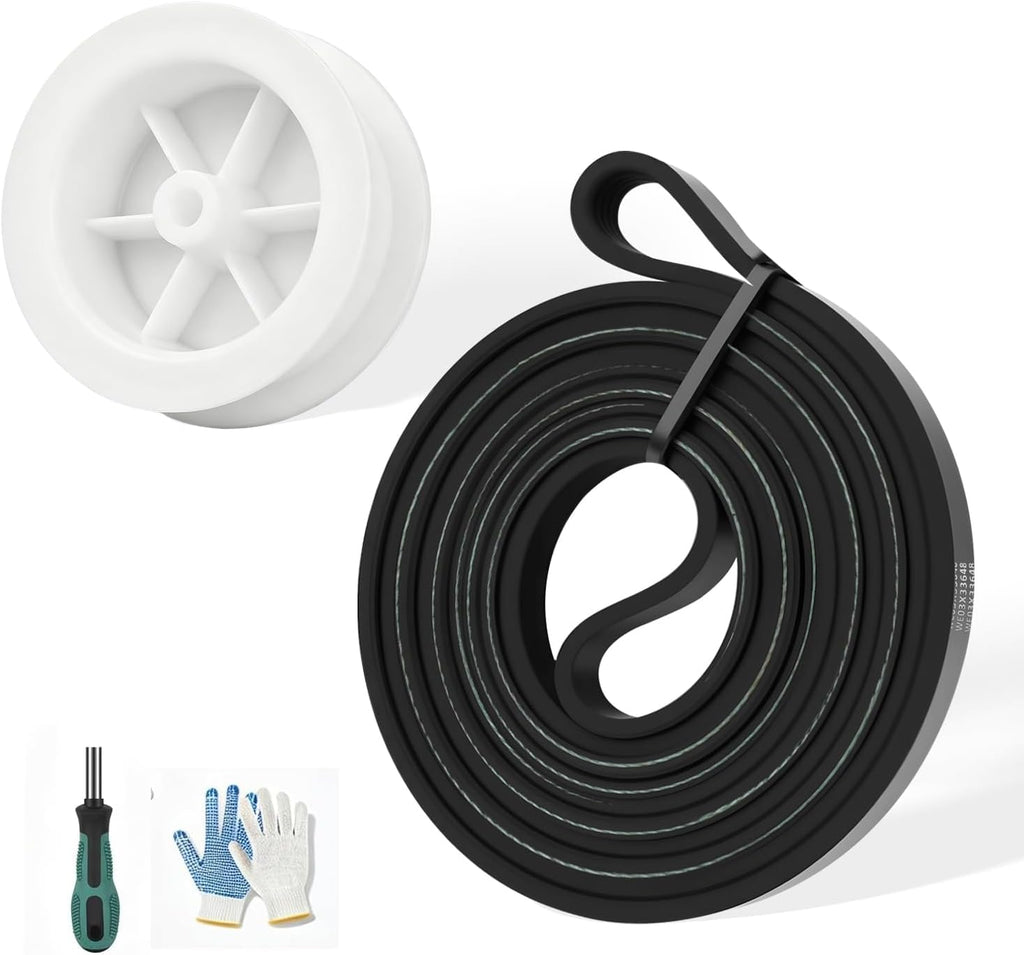 Dryer Idler Pulley & 88.5” Belt Compatible with GE WE03X33648 WE03X31620