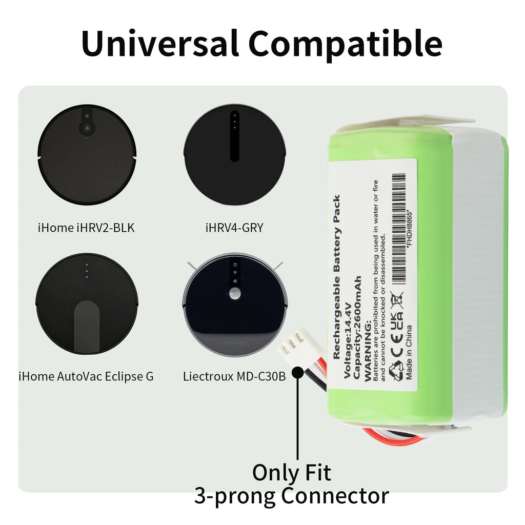 MD-C30B Battery for Liectroux C30B 2D WiFi iHome iHRV2-BLK D071-INR-CH-4S1P