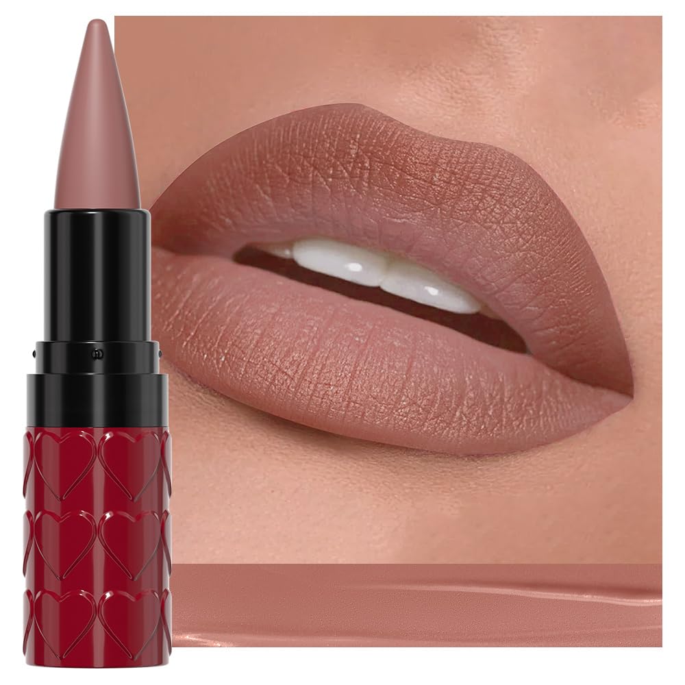 Real Nude Lip Liner Combo Set for Older Women Long Lasting Waterproof, Nude Gradient Matte Lipstick Lips Stick Crayon