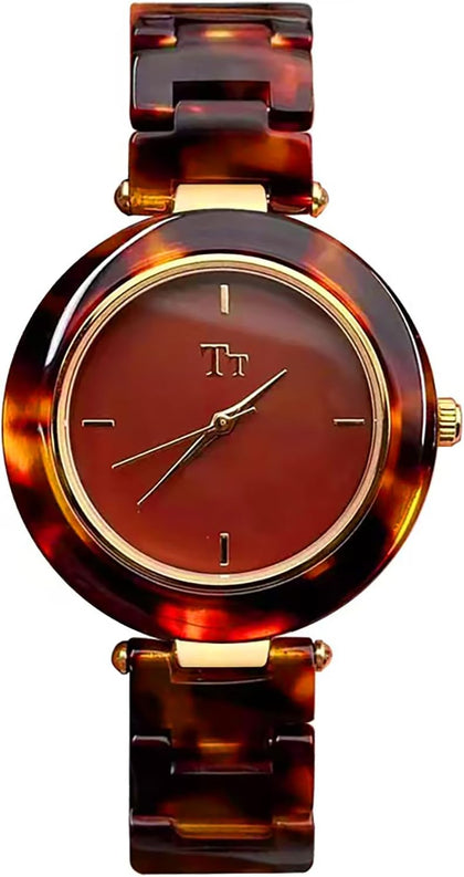 Ladies Watches for Women – Vintage Round Bracelet Watch for Women, Retro Analog Unique Wrist Watch, Resin Shell Design