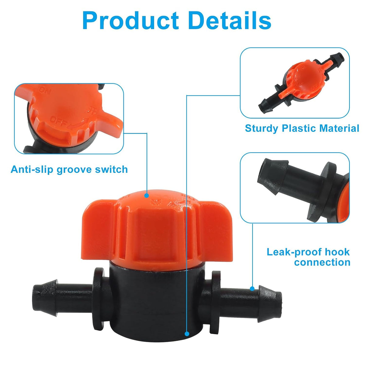 20 Pcs 1/4 Inch Drip Irrigation Shut Off Valves