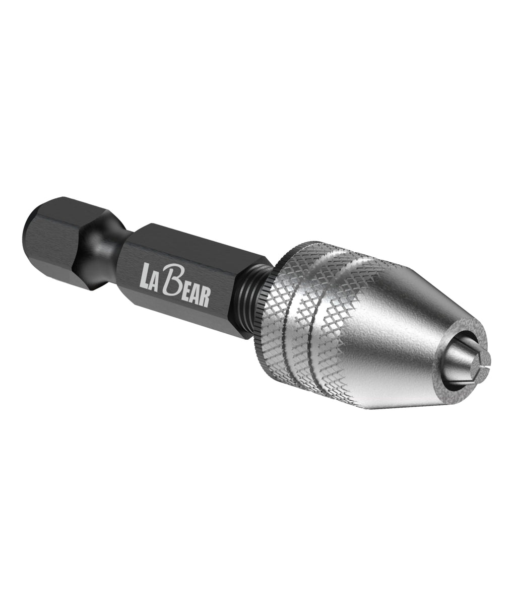 Keyless Mini Drill Chuck Adapter, 1/4" Hex Shank, 0.3-3.2mm