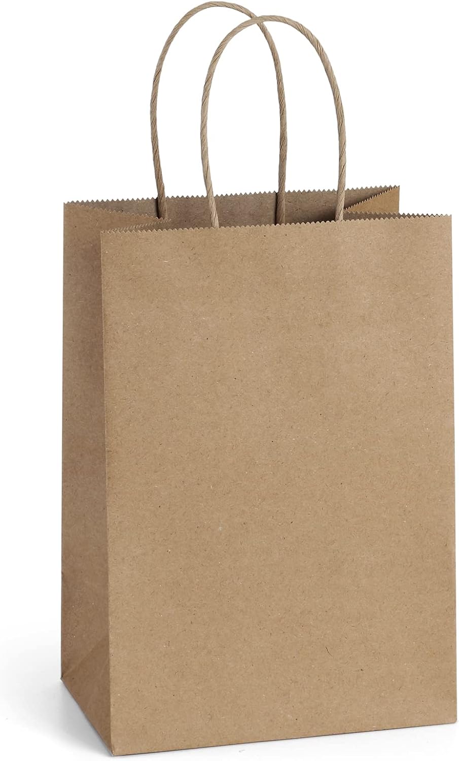 Gift Bags with Handles 5.25x3x8 Inch Brown 50 Pack Bulk