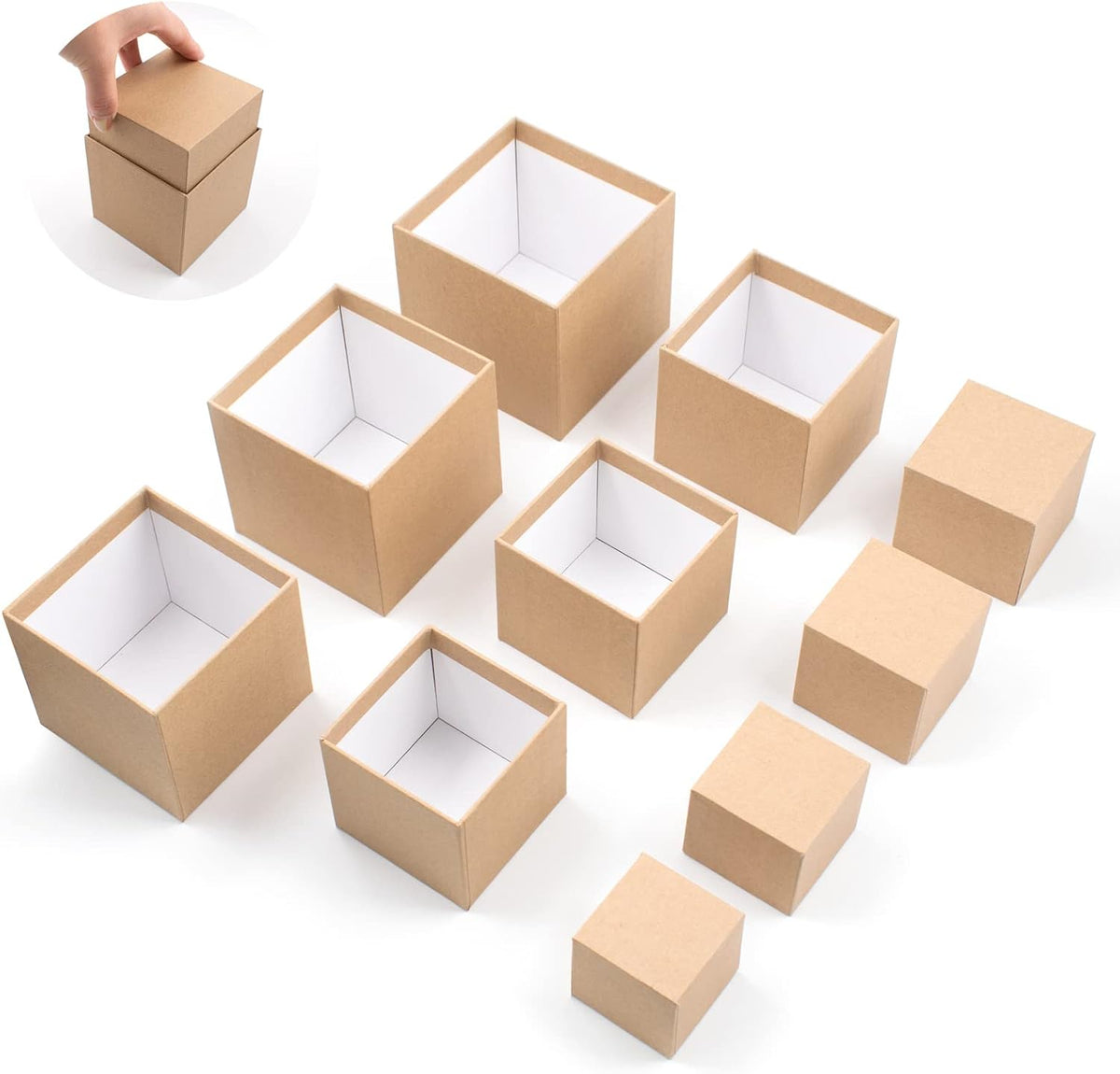 Nesting Gift Boxes Set Prank Gift Boxes Gift Wrap Boxes Surprise Box Small Square Kraft Paper Box Inside Box Gift Set