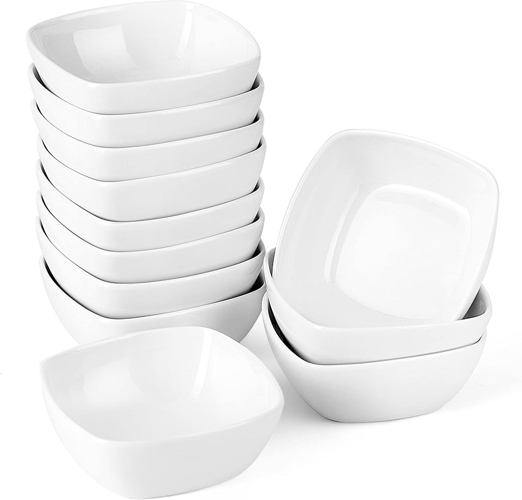 5 oz Porcelain Dip Bowls Set, 12 Pack Small Ramekins Stackable