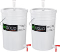2-Pack Plastic Fermenter - 6.5 Gallon Food-Grade Fermenting Bucket Homebrewing Fermentor with Spigot and Airlock
