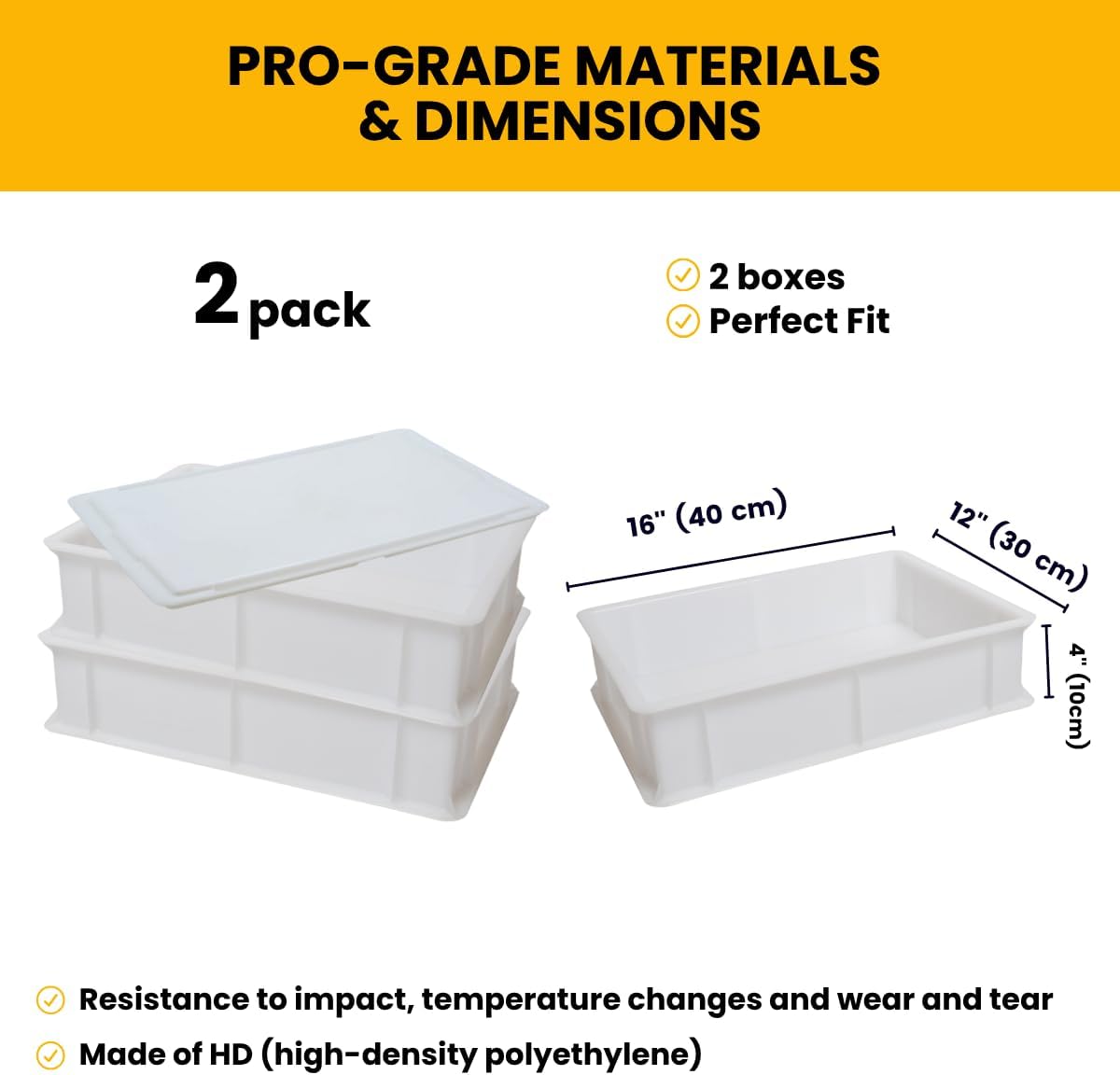 Home Refrigerator Size, Dough Proofing Tray (2 Pack + 1 Lid)