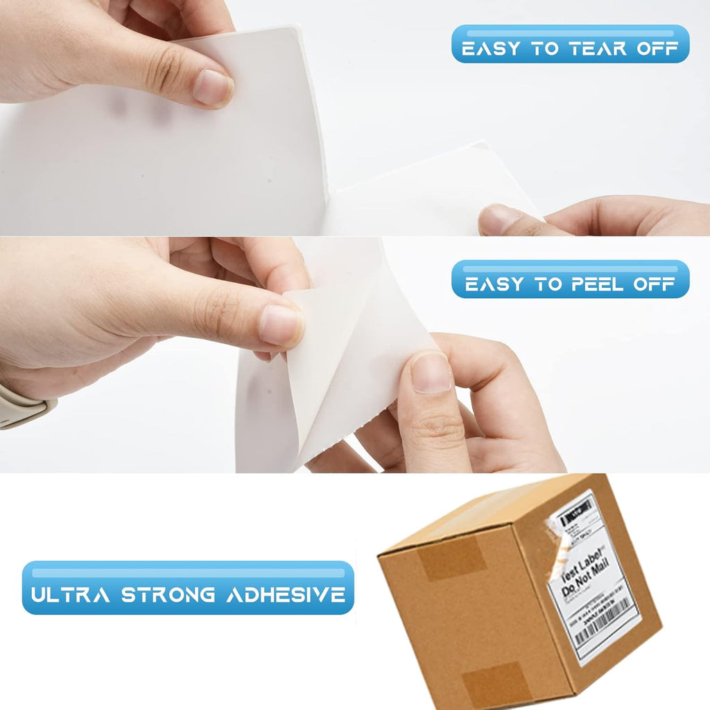 4x6 Thermal Shipping Labels - 2 Rolls of 250, Perforated & Smudge-Proof Direct Thermal Labels Compatible with Rollo