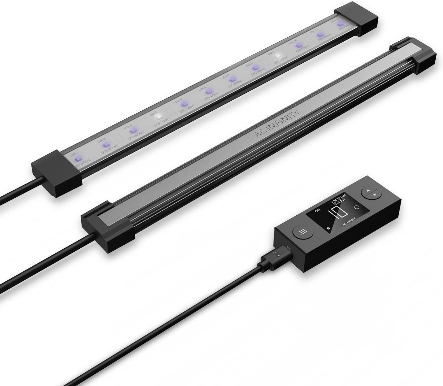 IONBEAM U2, Targeted Spectrum UV LED Grow Light Bars 11”. | 2-Bar Lighting Kit with 365nm and 395nm Diodes, Digital