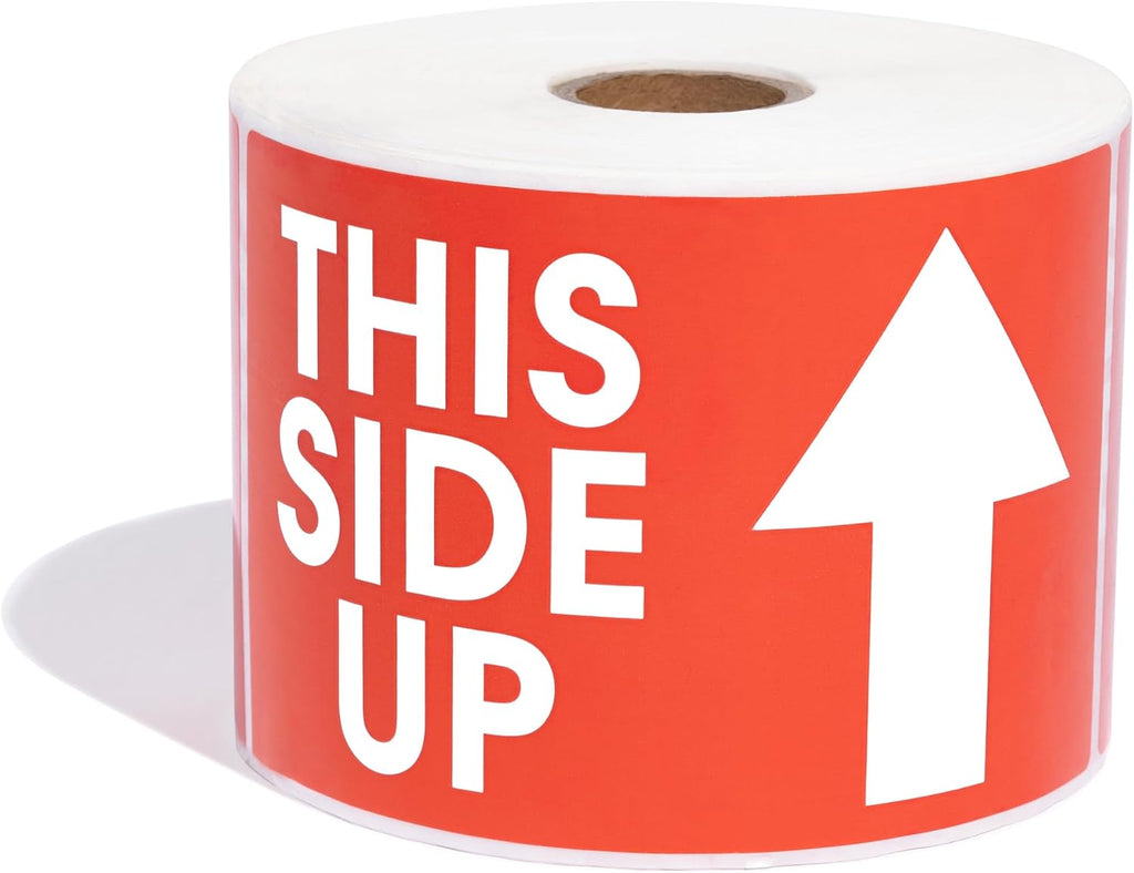 3" X 5" This Side Up Stickers (1 Roll, 500/Roll)