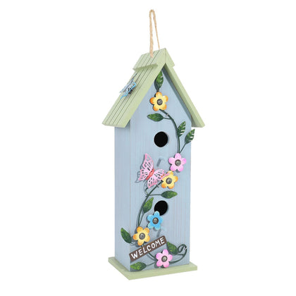 Hanging Birdhouse, Garden Decorative Wooden Bird House for Outdoor