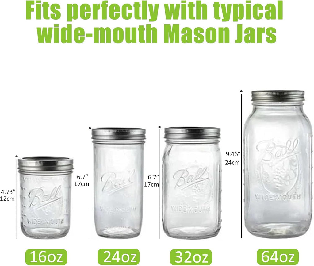 10-Pack Glass Fermentation Weights with Easy Grip Handle and Unique Texture Design for Large Wide Mouth Mason Jars