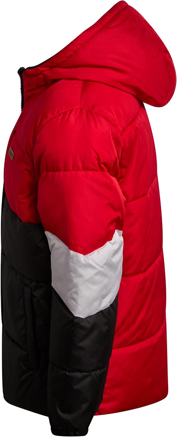 Boys Puffer Jacket Fleece-Lined Winter Coat with Hat | Warm Wind and Water Resistant Outerwear, Soft Cozy Lining for