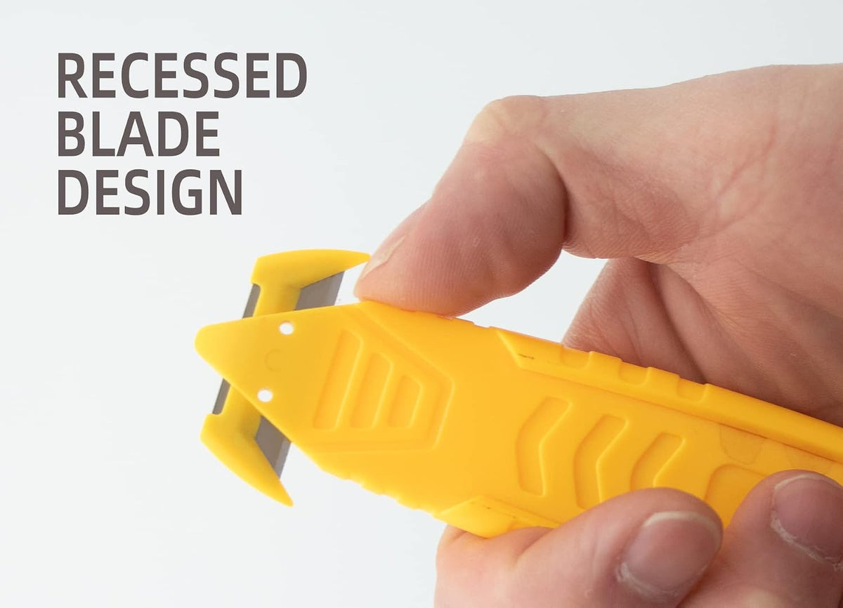 Safety Box Cutter Hidden blade 5 Pcs Tape Cutter Safety Knife