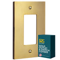 Rio Salto Gold Light Switch Cover Plate Brushed Brass Gold Premium Metal Switch Plate Covers Outlet Covers Rocker Decorator Paddle GFCI Wall Plates — Forge Collection, Midsize, 3.13" × 5"