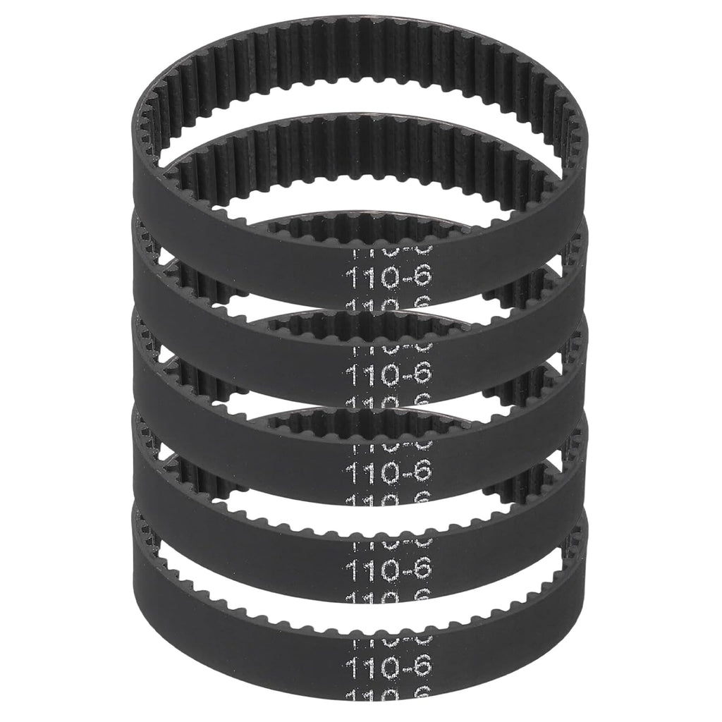 MECCANIXITY 110mm GT-2 Timing Belt 6mm Width 2mm Pitch Black 5pcs