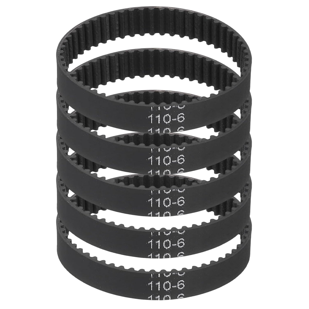 MECCANIXITY 110mm GT-2 Timing Belt 6mm Width 2mm Pitch Black 5pcs