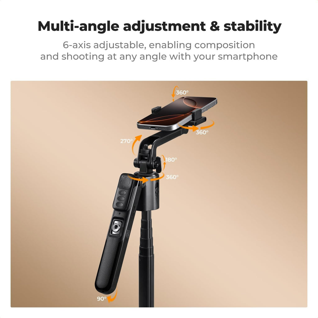 71“ Face Tracking Tripod, Auto Face Tracking Selfie Stick | Auto Face Tracking Tripod 360 Totation with Stand