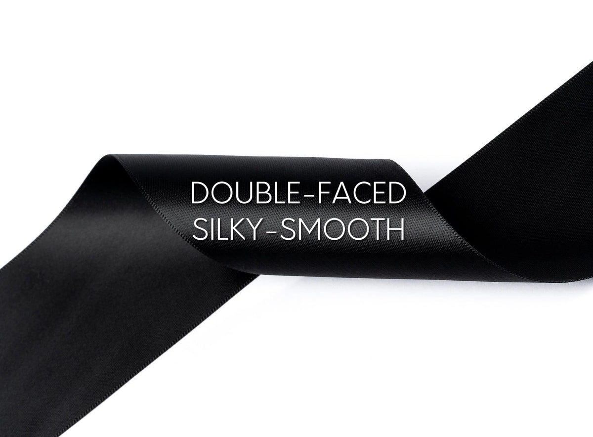 Black Wide Satin Ribbon, 2.5 Inches, 25 Yards