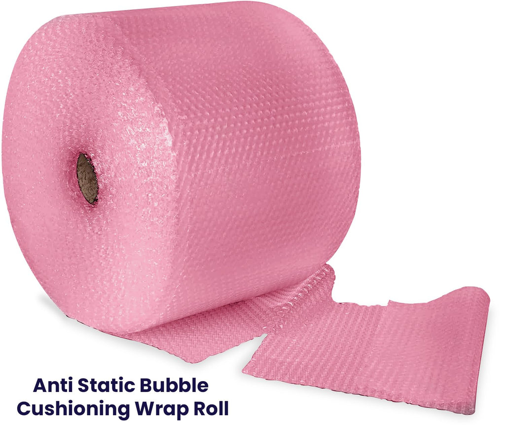 Anti-Static Bubble Roll Wrap 12" x 225', 2-Pack Perforated ESD Cushioning