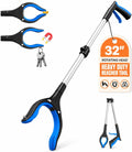 32" Grabber Reacher Tool, Foldable Reacher Grabbers Pickup Tool for Senior, Heavy Duty Upper Gripper, Wide Claw Trash