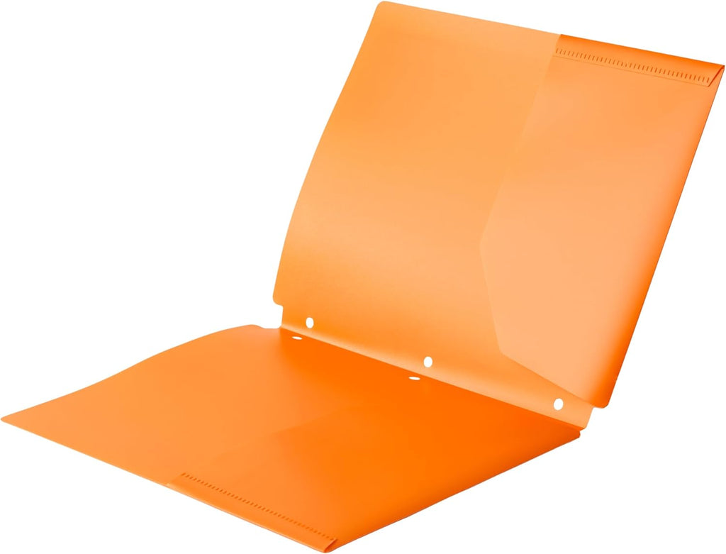 Plastic 3 Hole Punch Folders with 2 Pockets for Documents, Letter Size 8.5 x 11 inches, School Supplies, Assorted