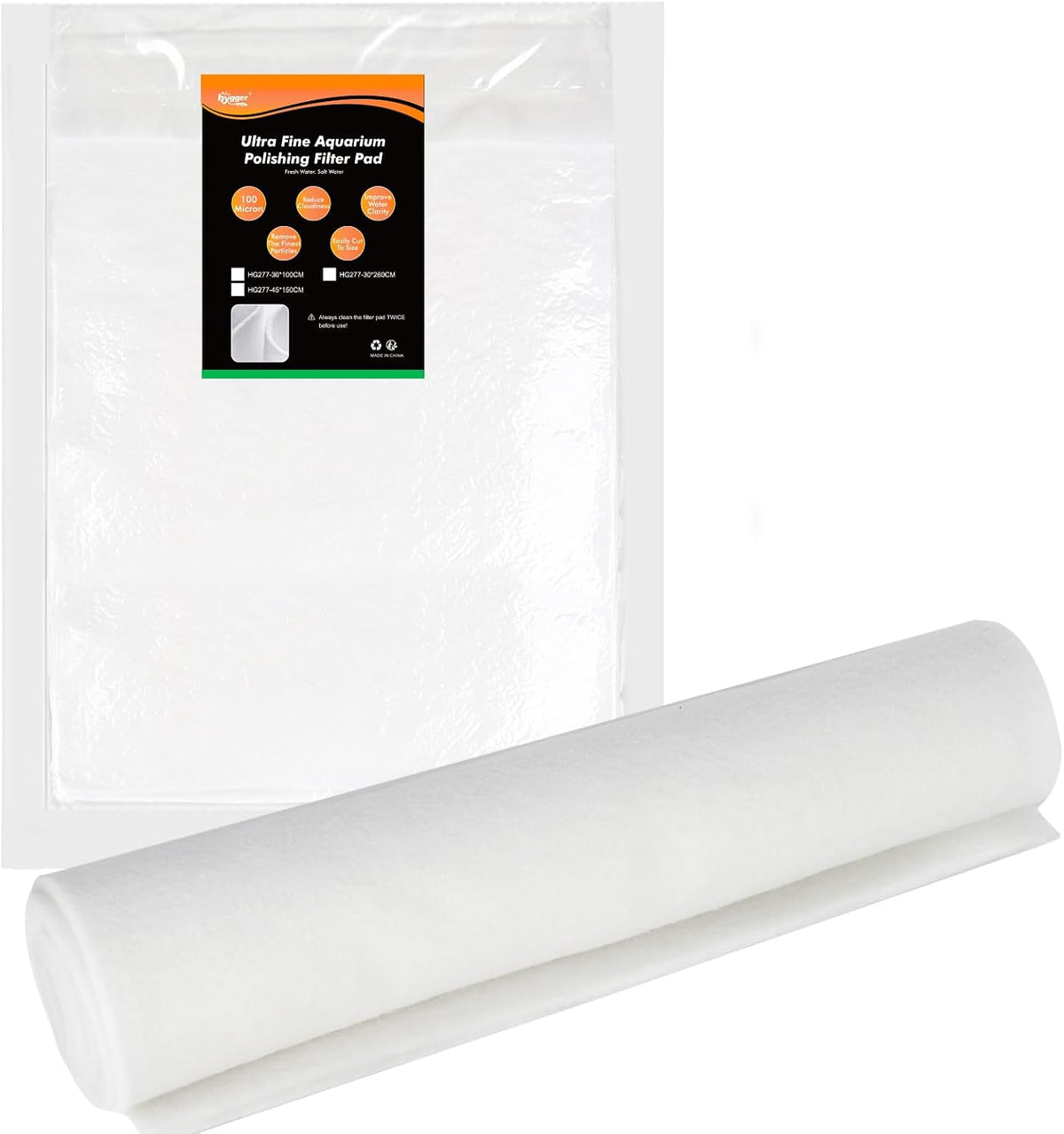 100 Micron Aquarium Filter Pad Extra Fine Filter Floss for Fish Tank Poly Filter Media Wool Water Polishing Felt 12"x